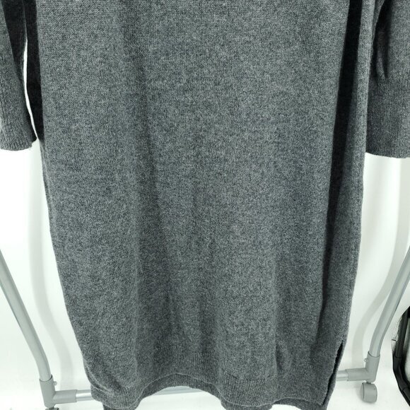 Muji 100% Wool Mock Neck Relaxed Fit Midi Sweater Dress L Gray - Picture 13 of 16